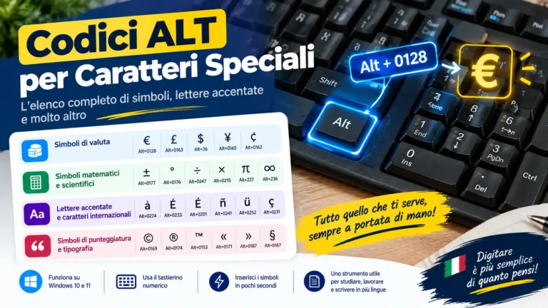 Codici ALT per Caratteri Speciali